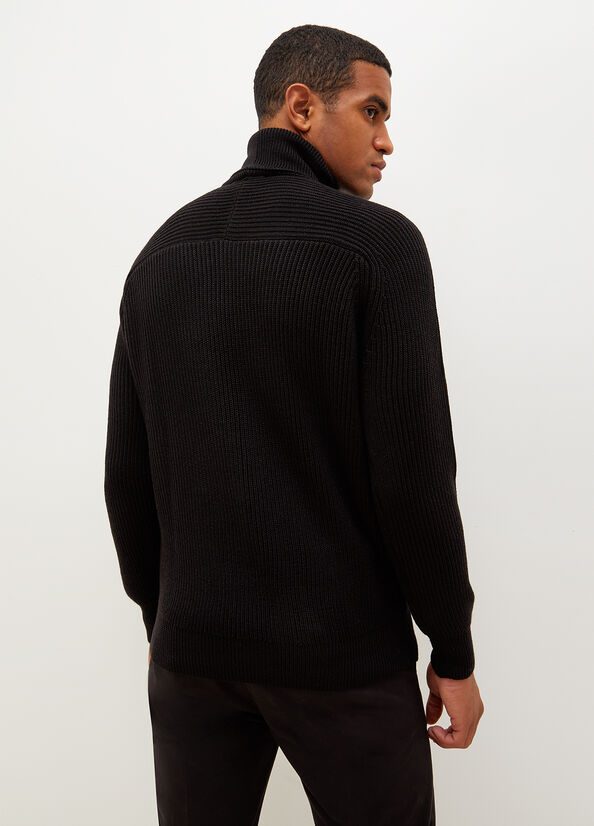 Men's Liu Jo Woollen Turtleneck Sweaters Black | CFB-291768