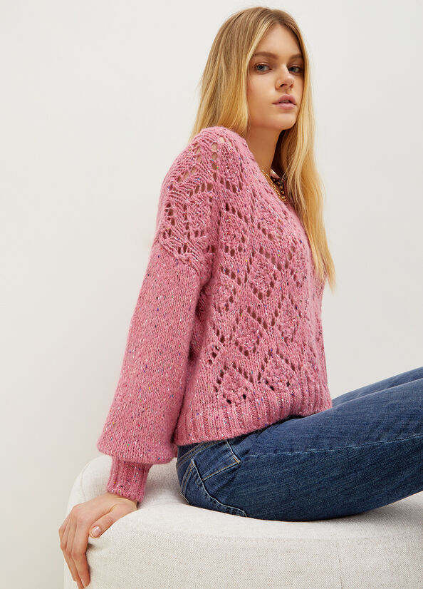 Women's Liu Jo Alpaca Blend Sweaters Pink | DYK-809152