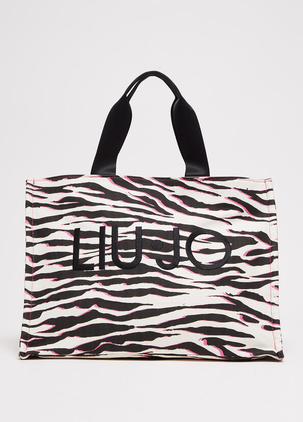 Women\'s Liu Jo Animal Print Canvas Shopper Bag Multicolor | ONX-973416