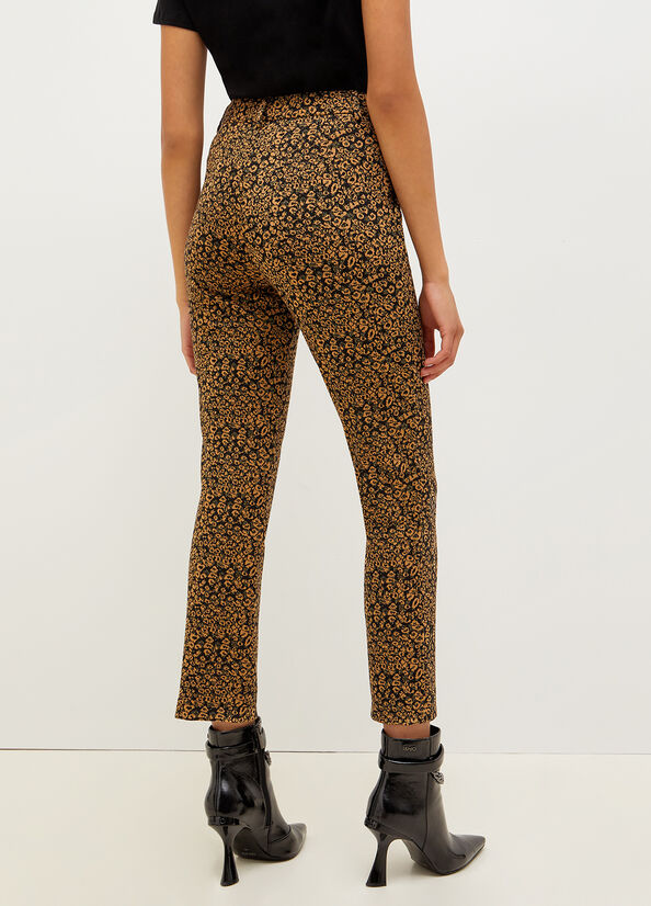 Women's Liu Jo Animal Print Chinos Pants Metal | EIJ-942385