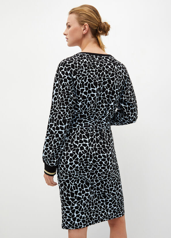 Women's Liu Jo Animal-Print Dress Blue | HGL-578219