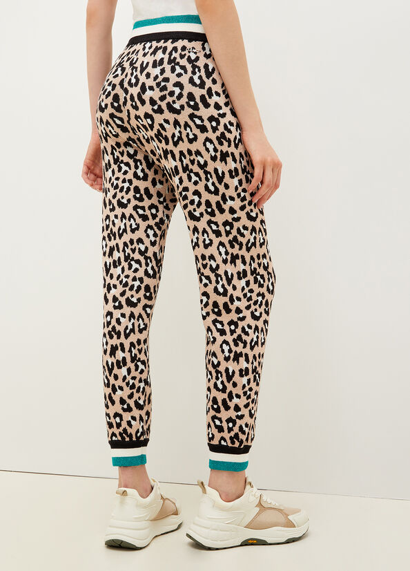 Women's Liu Jo Animal-Print Jogging Pants Brown | CWU-301827