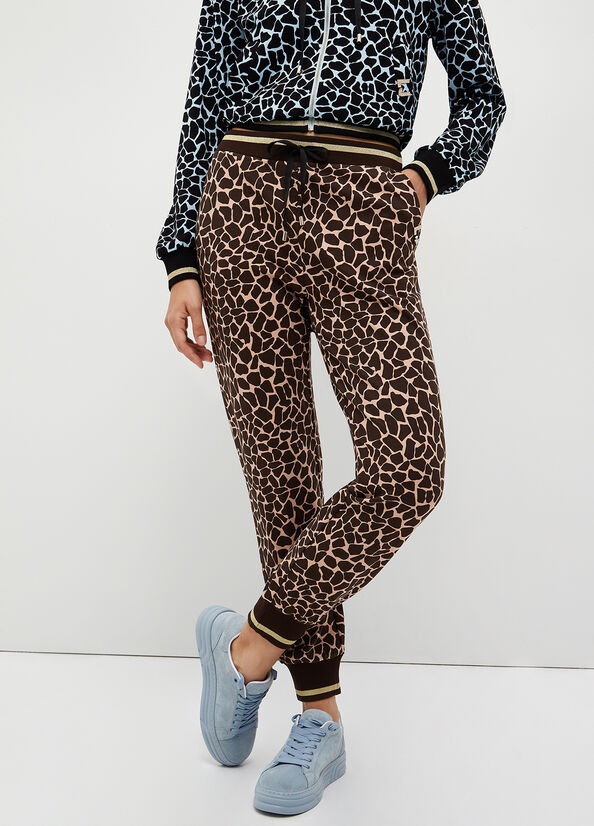 Women\'s Liu Jo Animal-Print Jogging Pants Brown | TNZ-275630