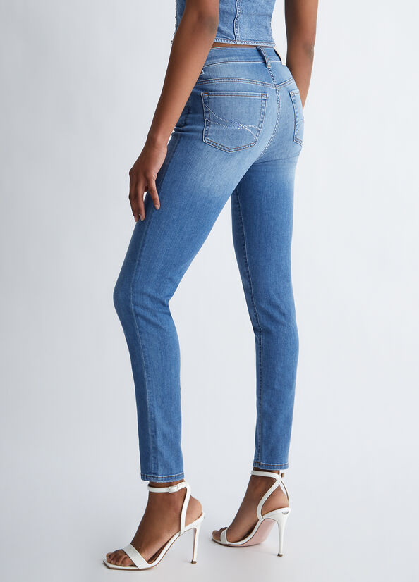 Women's Liu Jo Authentic Denim Skinny Jeans Blue | AFP-104329