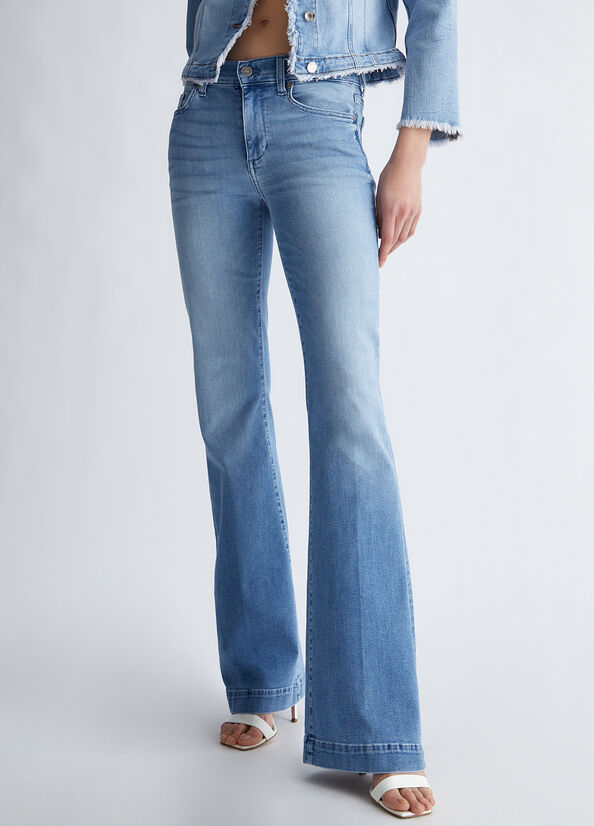 Women\'s Liu Jo Authentic Denim Straight-Fit Jeans Light Blue | EVL-132546