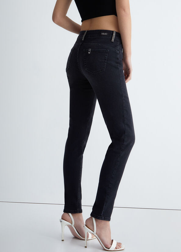 Women's Liu Jo Bottom Up Skinny Jeans Black | PVQ-089327