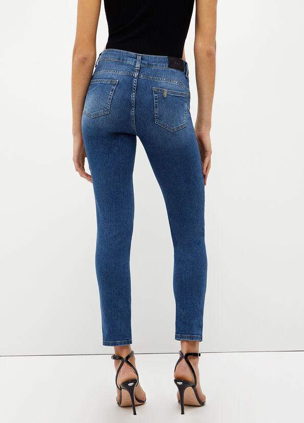 Women's Liu Jo Bottom Up Skinny Jeans Dark Blue | ALK-206583