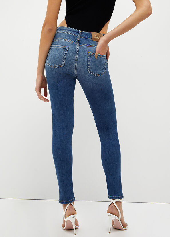 Women's Liu Jo Bottom Up Skinny Jeans Dark Blue | AWY-713495