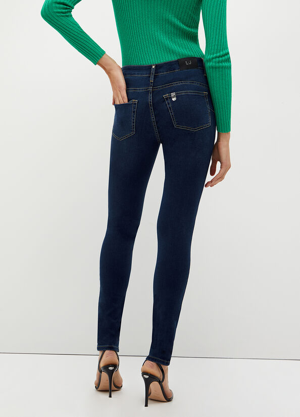 Women's Liu Jo Bottom Up Skinny Jeans Dark Blue | WUS-769130