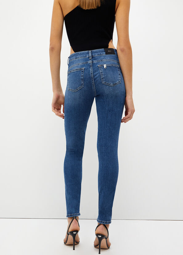 Women's Liu Jo Bottom Up Skinny Jeans Dark Blue | YJD-739608