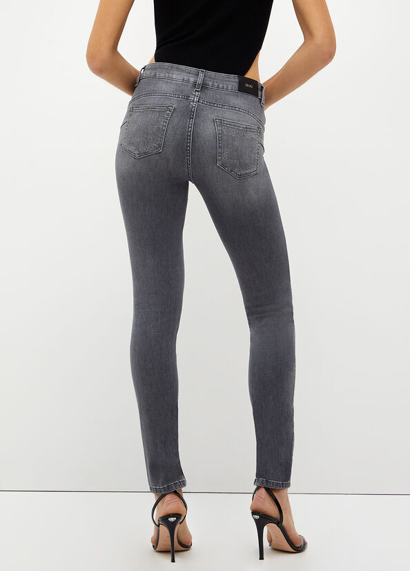 Women's Liu Jo Bottom Up Skinny Jeans Grey | LUF-659103