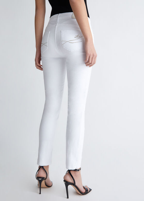 Women's Liu Jo Bottom Up Skinny Jeans White | OEH-172890