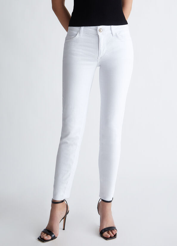 Women\'s Liu Jo Bottom Up Skinny Jeans White | OEH-172890