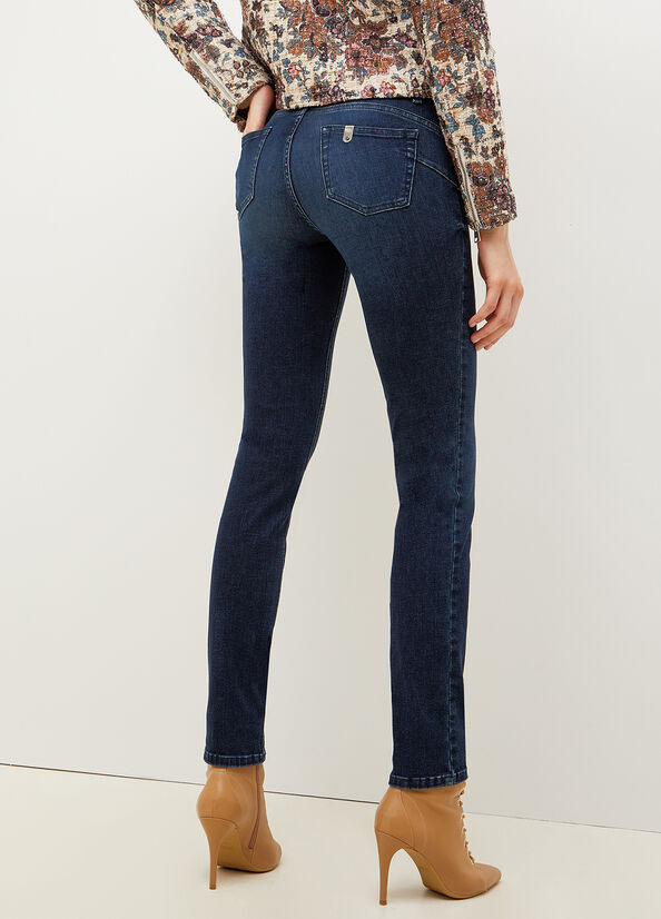 Women's Liu Jo Bottom Up Slim-Fit Jeans Blue | FAI-035627