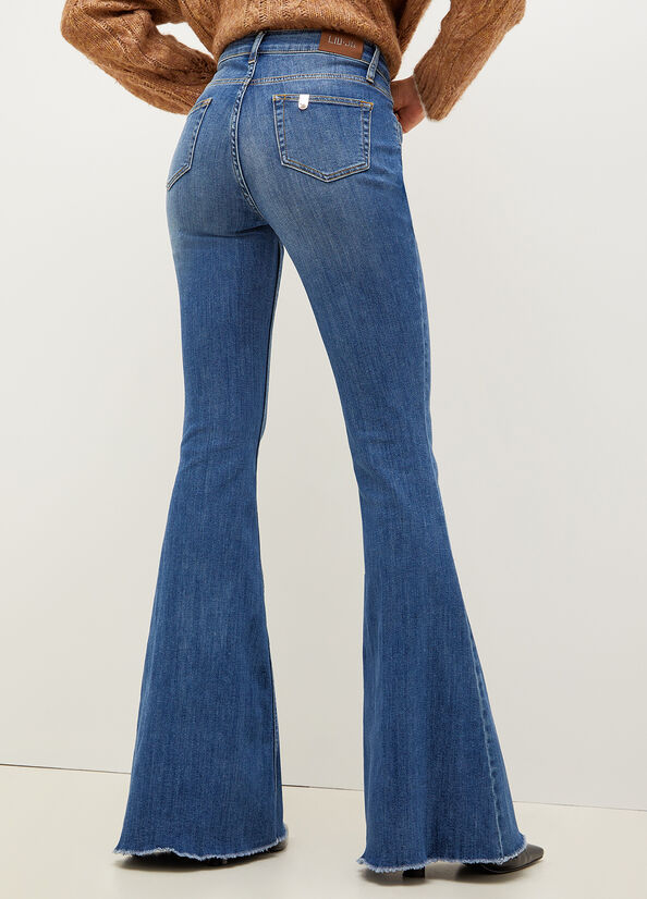 Women's Liu Jo Bottom Up Straight-Fit Jeans Blue | HBY-139024