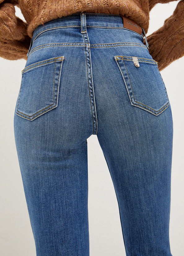 Women's Liu Jo Bottom Up Straight-Fit Jeans Blue | HBY-139024