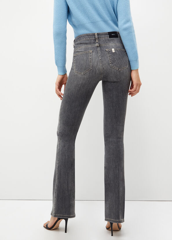 Women's Liu Jo Bottom Up Straight-Fit Jeans Grey | KXI-364120