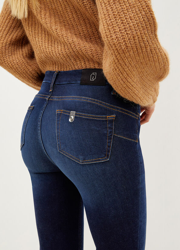 Women's Liu Jo Bottom Up Straight-Fit Jeans Blue | LMA-624975