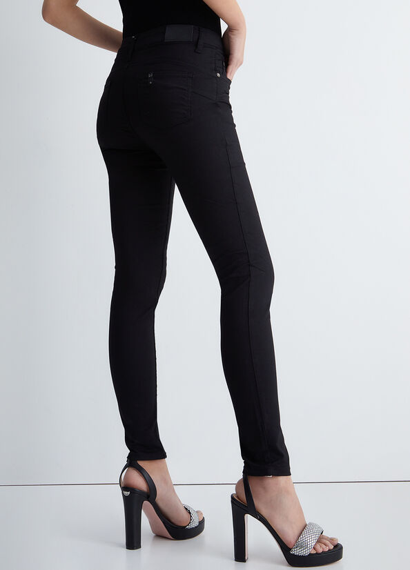 Women's Liu Jo Bottom Up Twill Pants Black | XFS-403269