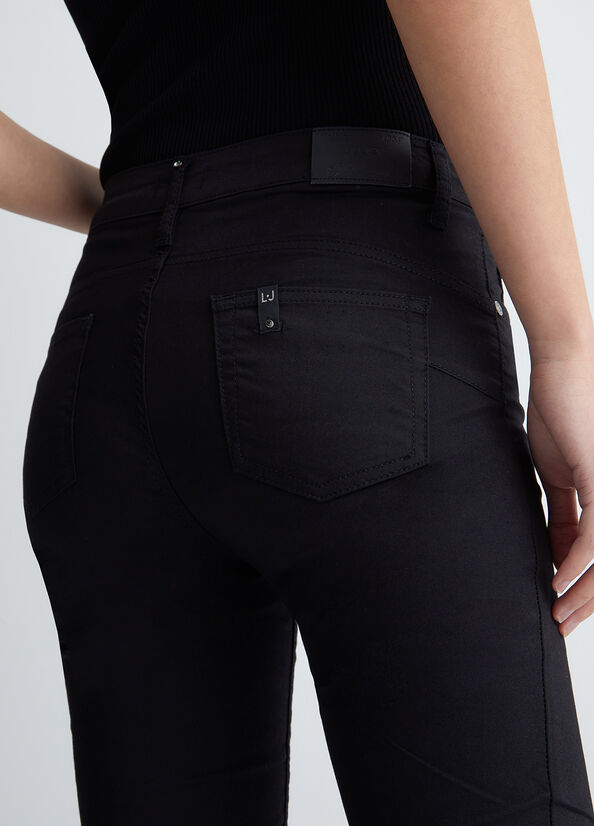 Women's Liu Jo Bottom Up Twill Pants Black | XFS-403269