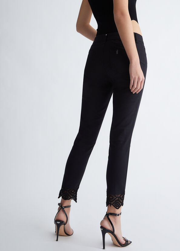 Women's Liu Jo Bottom Up With Lace Pants Black | JLV-542639