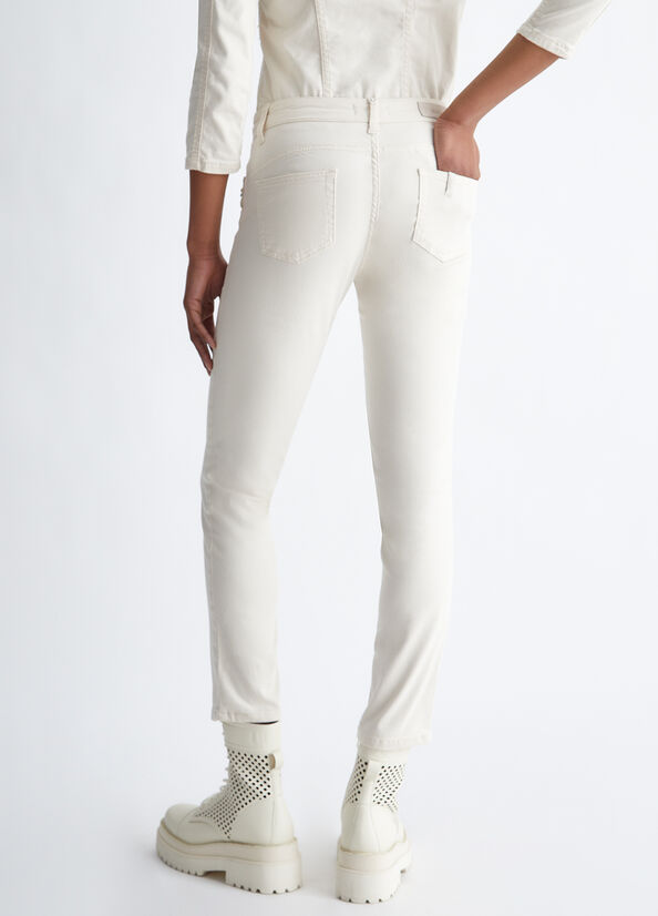 Women's Liu Jo Bottom Up With Pearls Pants White | IMQ-267508