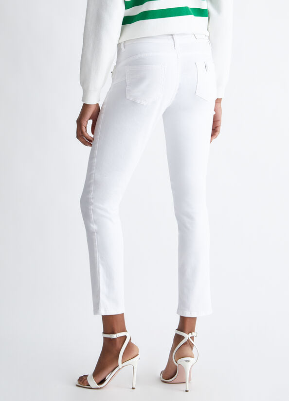 Women's Liu Jo Bottom Up With Pearls Pants White | KLO-913726