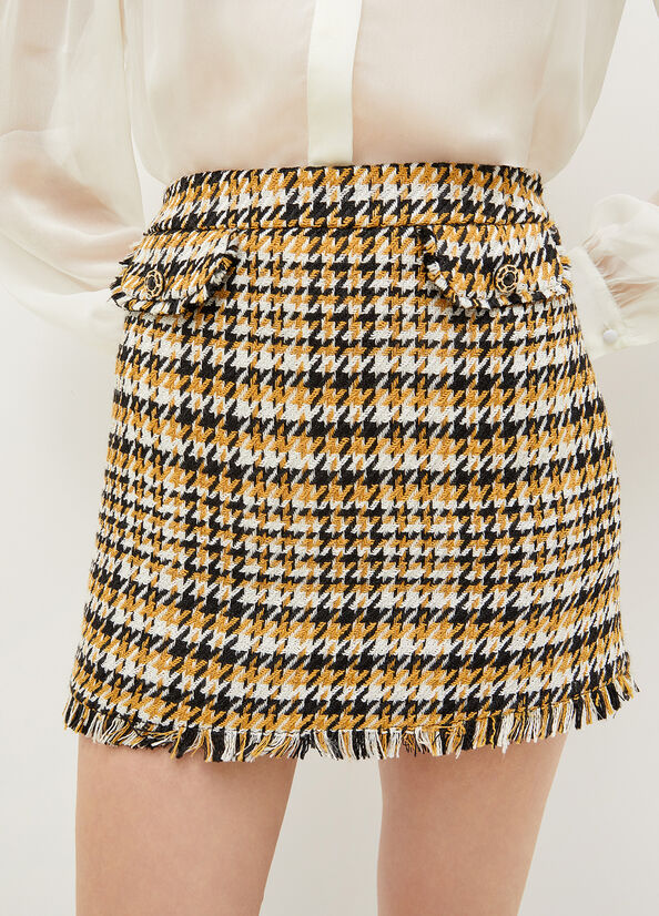 Women's Liu Jo Bouclè Houndstooth Mini Skirts Multicolor | QEM-710293