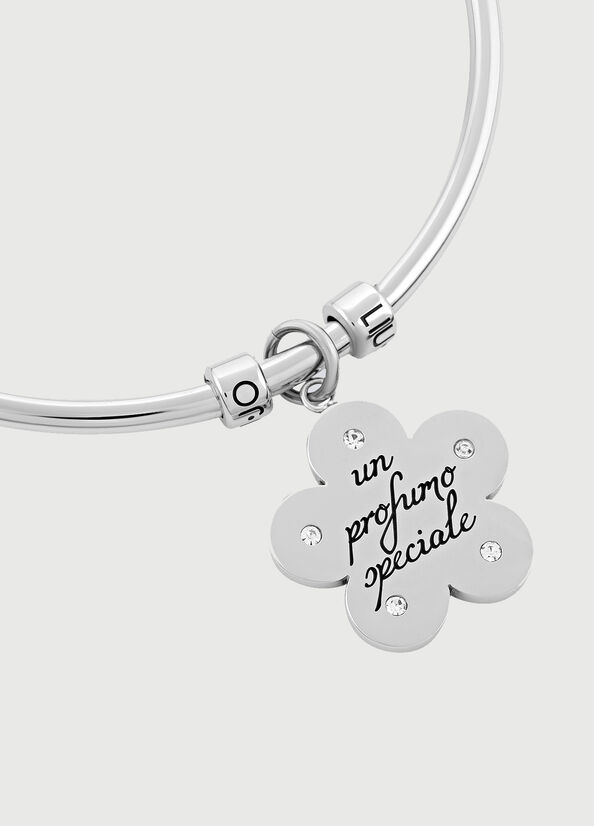 Women's Liu Jo Bracelet With Floral Charm Jewelry Silver | LRX-802396