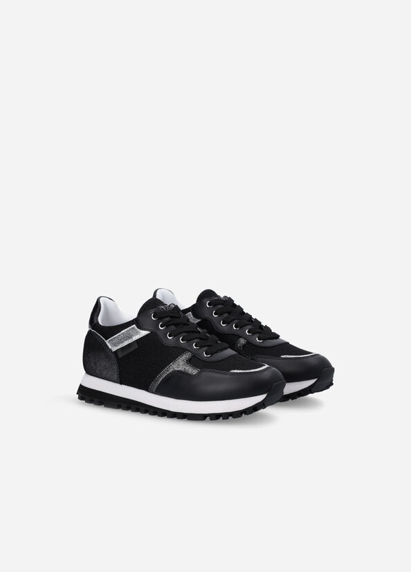 Women's Liu Jo Brighty Mesh Sneakers Black | BYJ-390178