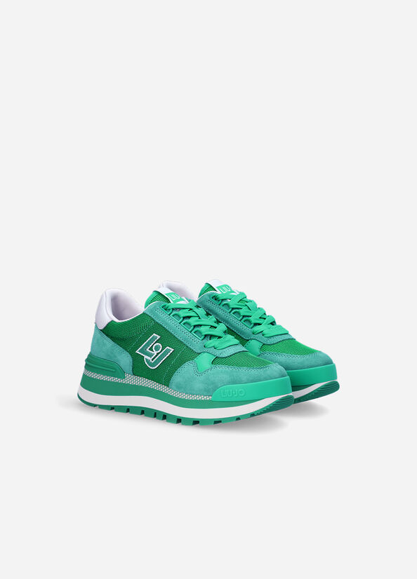 Women's Liu Jo Brighty Mesh Sneakers Green | HER-679435