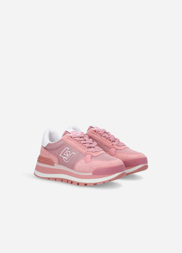 Women's Liu Jo Brighty Mesh Sneakers Pink | YIP-852109