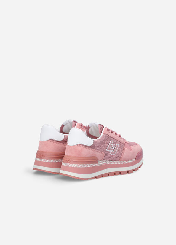 Women's Liu Jo Brighty Mesh Sneakers Pink | YIP-852109