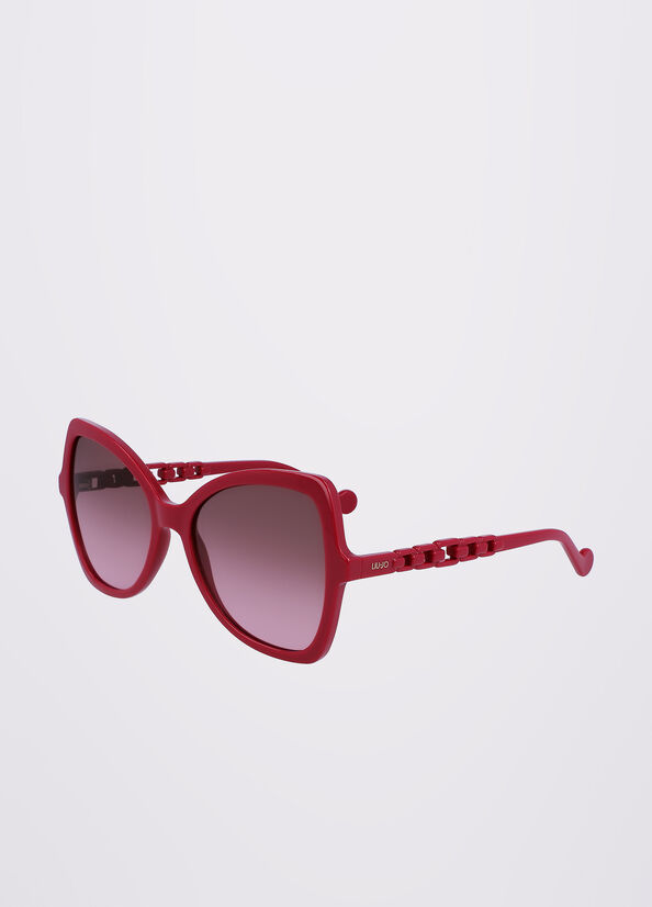 Women's Liu Jo Butterfly Sunglasses Red | MPU-930486