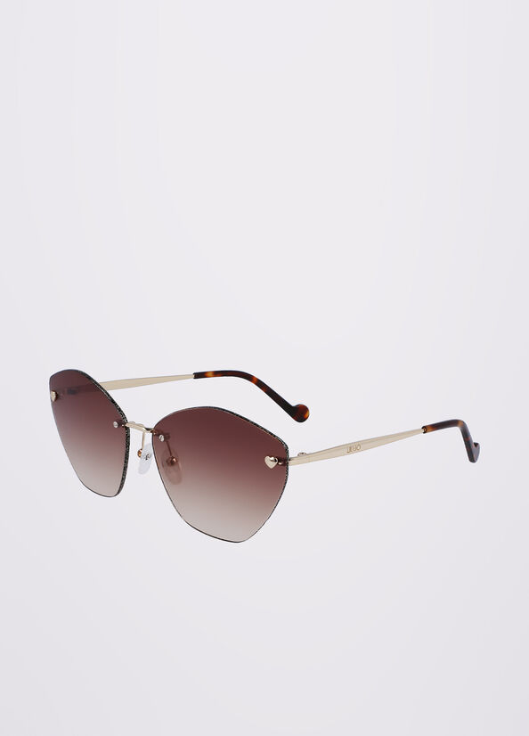 Women's Liu Jo Cat Eye Sunglasses Light Gold | XPL-284793