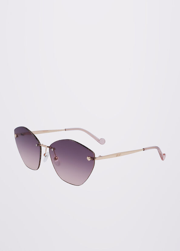 Women's Liu Jo Cat Eye Sunglasses Rose Gold | DON-570294