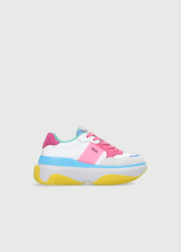 Women's Liu Jo Chunky Multicoloured Sneakers Pink | GKO-956801