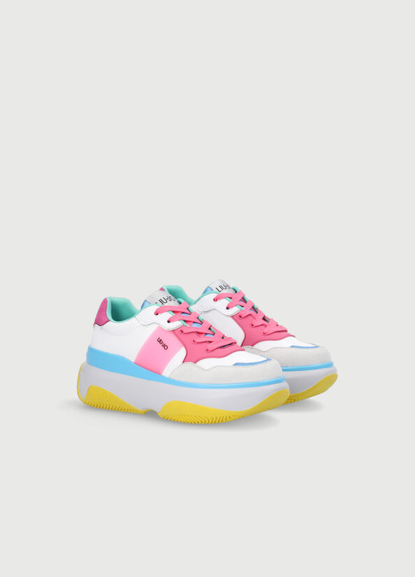 Women's Liu Jo Chunky Multicoloured Sneakers Pink | GKO-956801