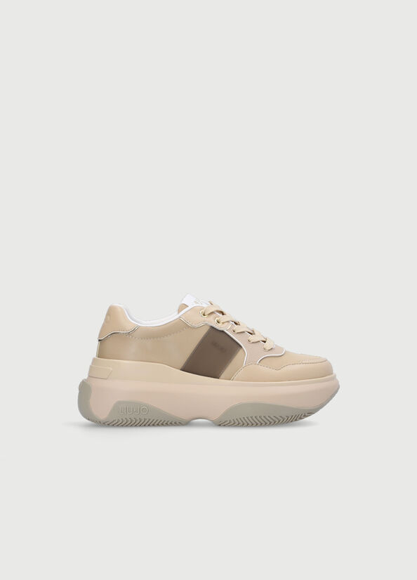 Women's Liu Jo Chunky Sneakers Beige | BZW-435026