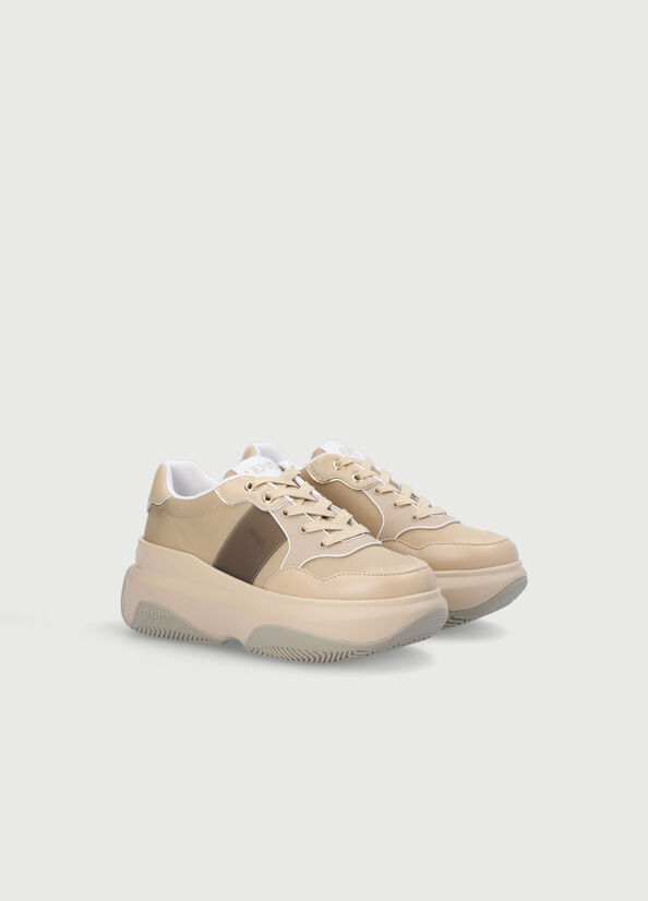 Women's Liu Jo Chunky Sneakers Beige | BZW-435026