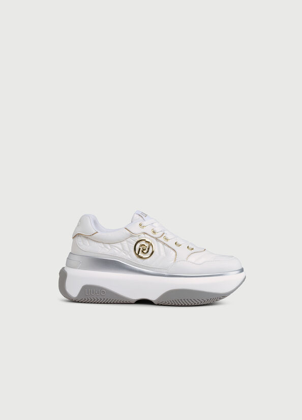 Women's Liu Jo Chunky With Logo Sneakers White | EGT-831957