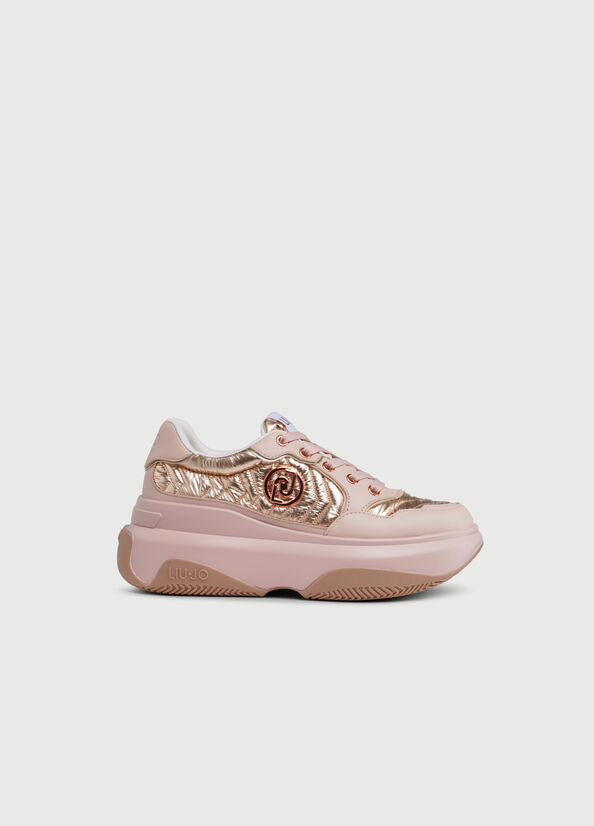 Women's Liu Jo Chunky With Logo Sneakers Pink | EGV-960831