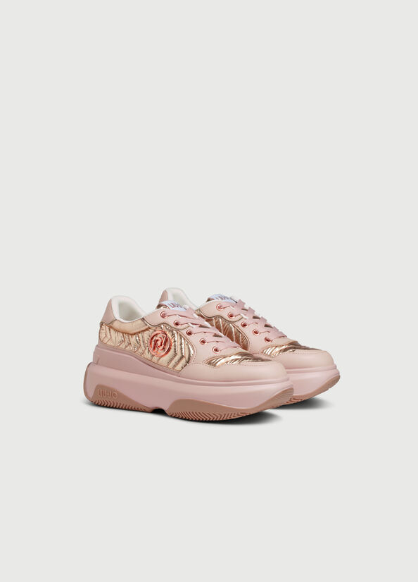 Women's Liu Jo Chunky With Logo Sneakers Pink | EGV-960831