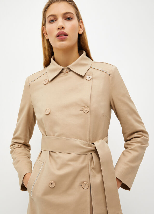 Women's Liu Jo Cotton Trench Coats Beige | MTC-159867