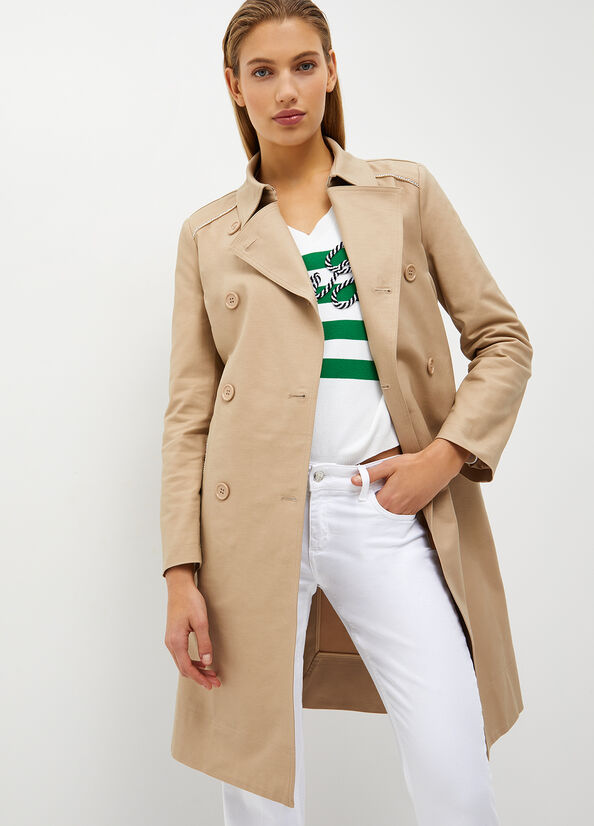 Women\'s Liu Jo Cotton Trench Coats Beige | MTC-159867