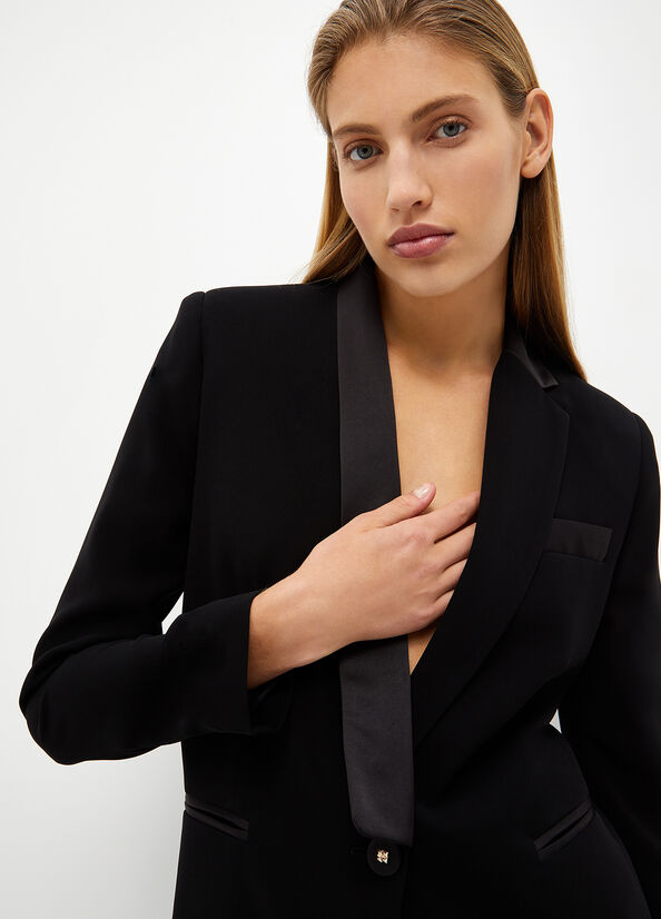 Women's Liu Jo Crepe Blazer Jackets Black | MGJ-307216