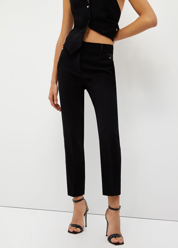 Women\'s Liu Jo Crepe Pants Black | PLB-561304