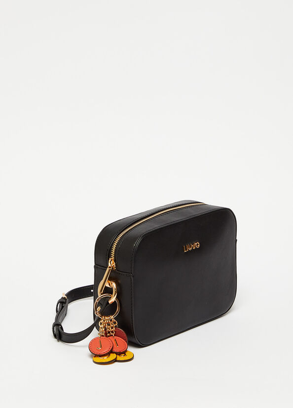 Women's Liu Jo Crossbody With Charm Crossbody Bags Black | HEJ-617328