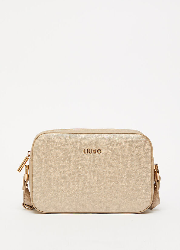 Women's Liu Jo Crossbody With Logo Handbag Light Gold | WJR-475912