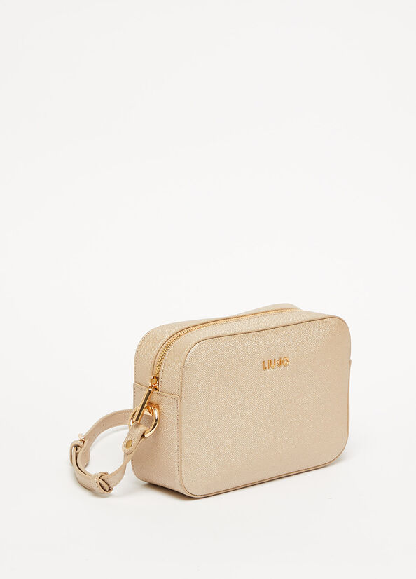 Women's Liu Jo Crossbody With Logo Handbag Light Gold | WJR-475912